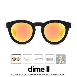Dime II - gloss black+gold mirror polarized lenses